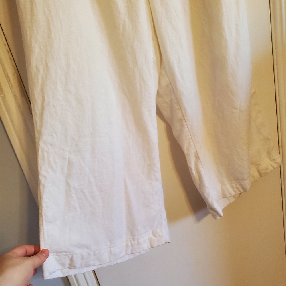PureJill J.Jill Linen Blend Elastic Waist Pull on Pants size L Coastal Vacation - Picture 4 of 13